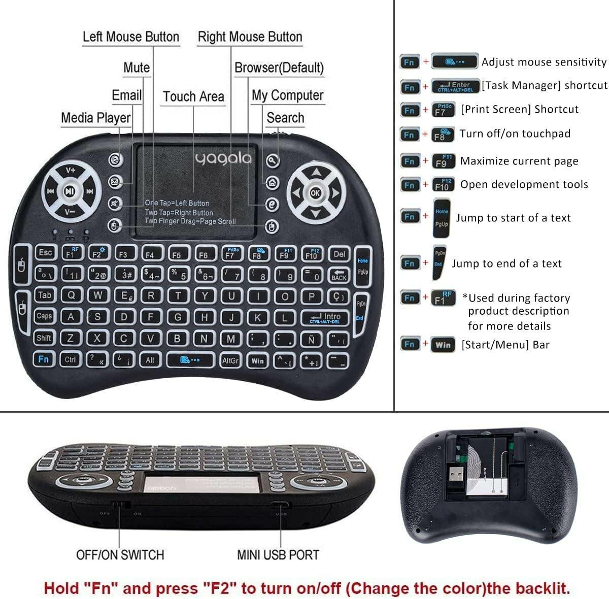 Mini clavier smart rétro éclairé (Mini keyboard backlit )