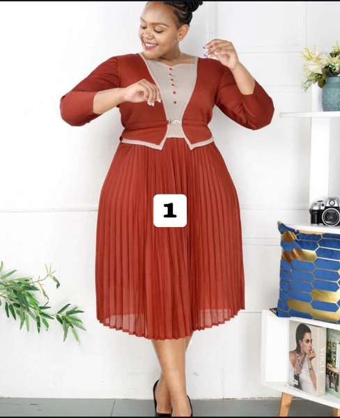 robe orange avec marron