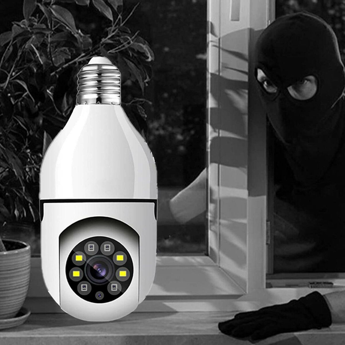 Ampoule E27 1080p panoramique 360 degrés WiFi Surveillance C