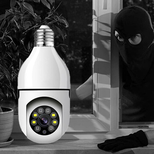 Ampoule E27 1080p panoramique 360 degrés WiFi Surveillance C