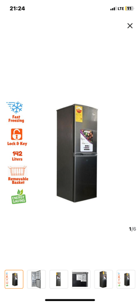 142 Liters Double Door Refrigerator (RFR-160BN-B) - Silver