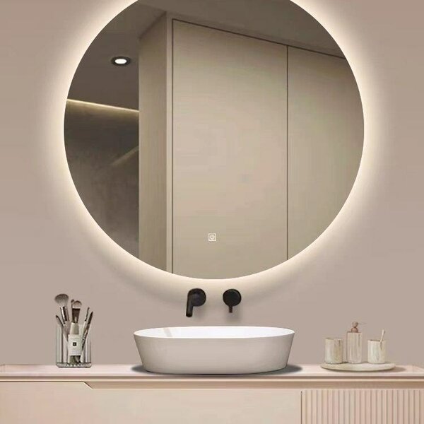 Round Mirror with LED and Touch button
