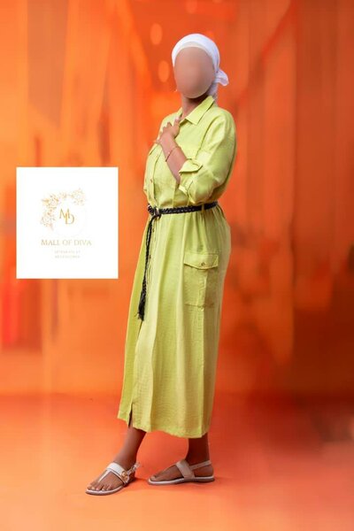 Robe chemise vert élégant