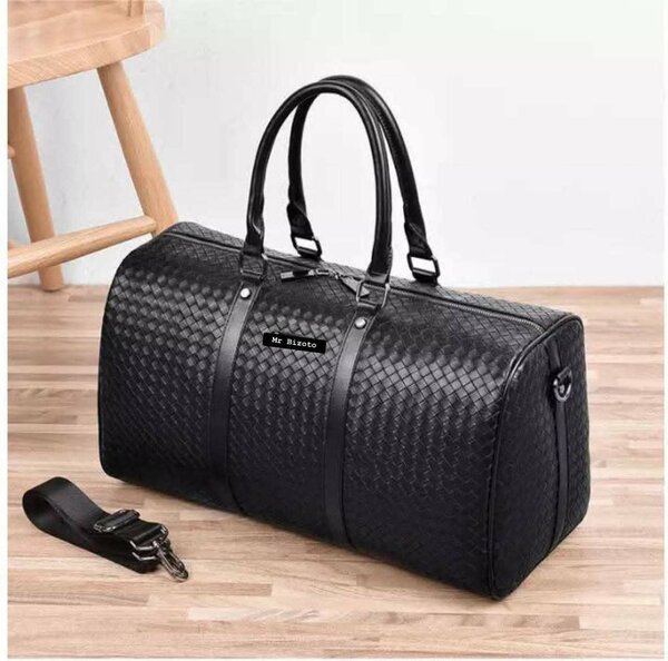 Sac de voyage en cuir tressé