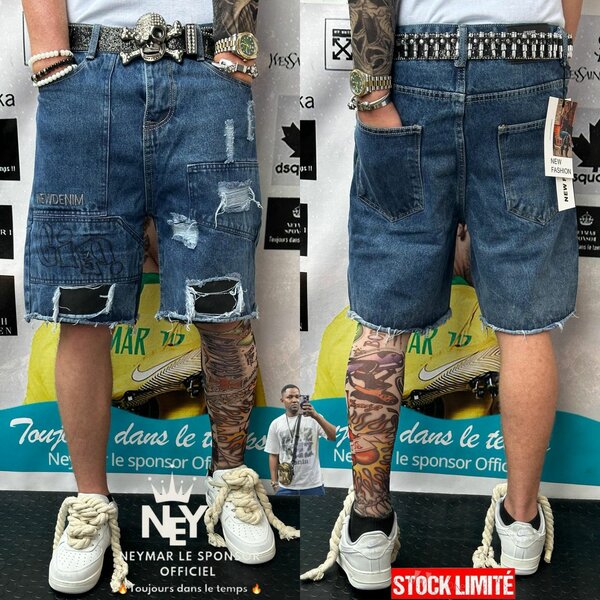 Shorts en jean homme déchiré