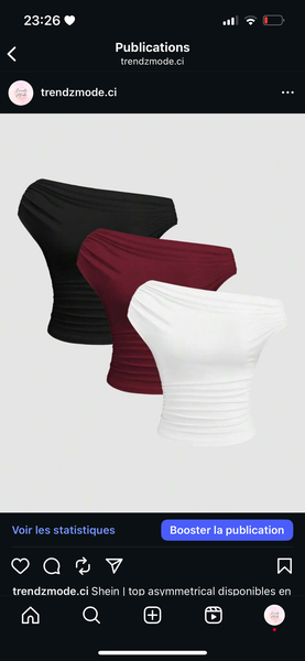 Top asymétrique femme chic