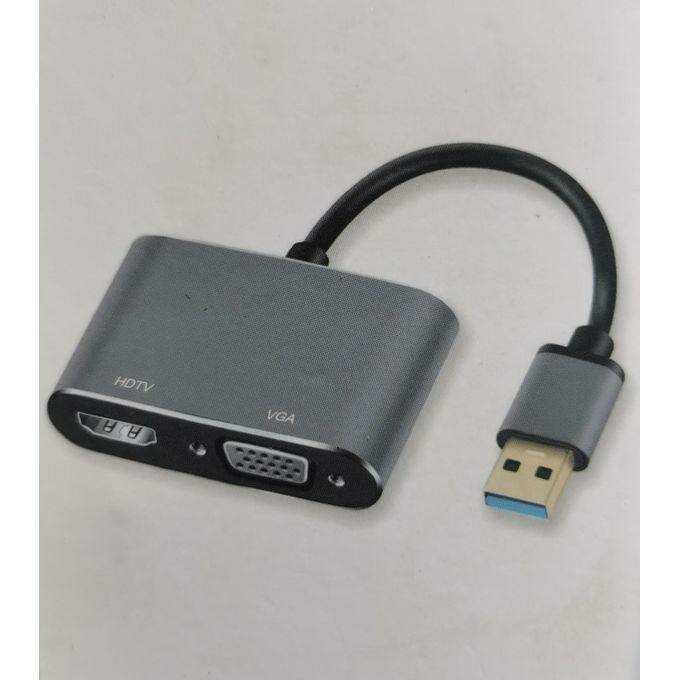 Adaptateur USB 3.0 vers HDMI + VGA et audio