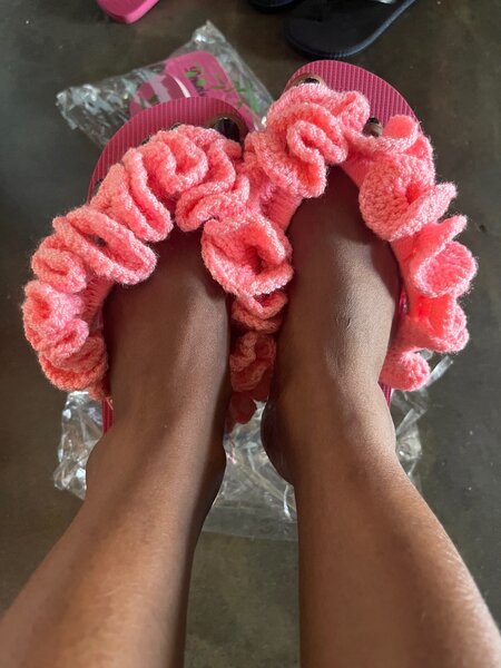 Chaussons moelleux à volants