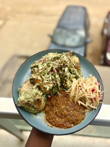 Poulet à la sauce verte