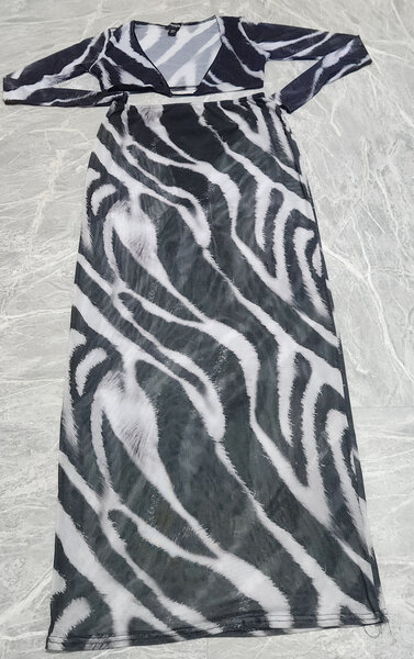 PLT Mesh Two Piece Zebra Pattern Set With Inner Panties