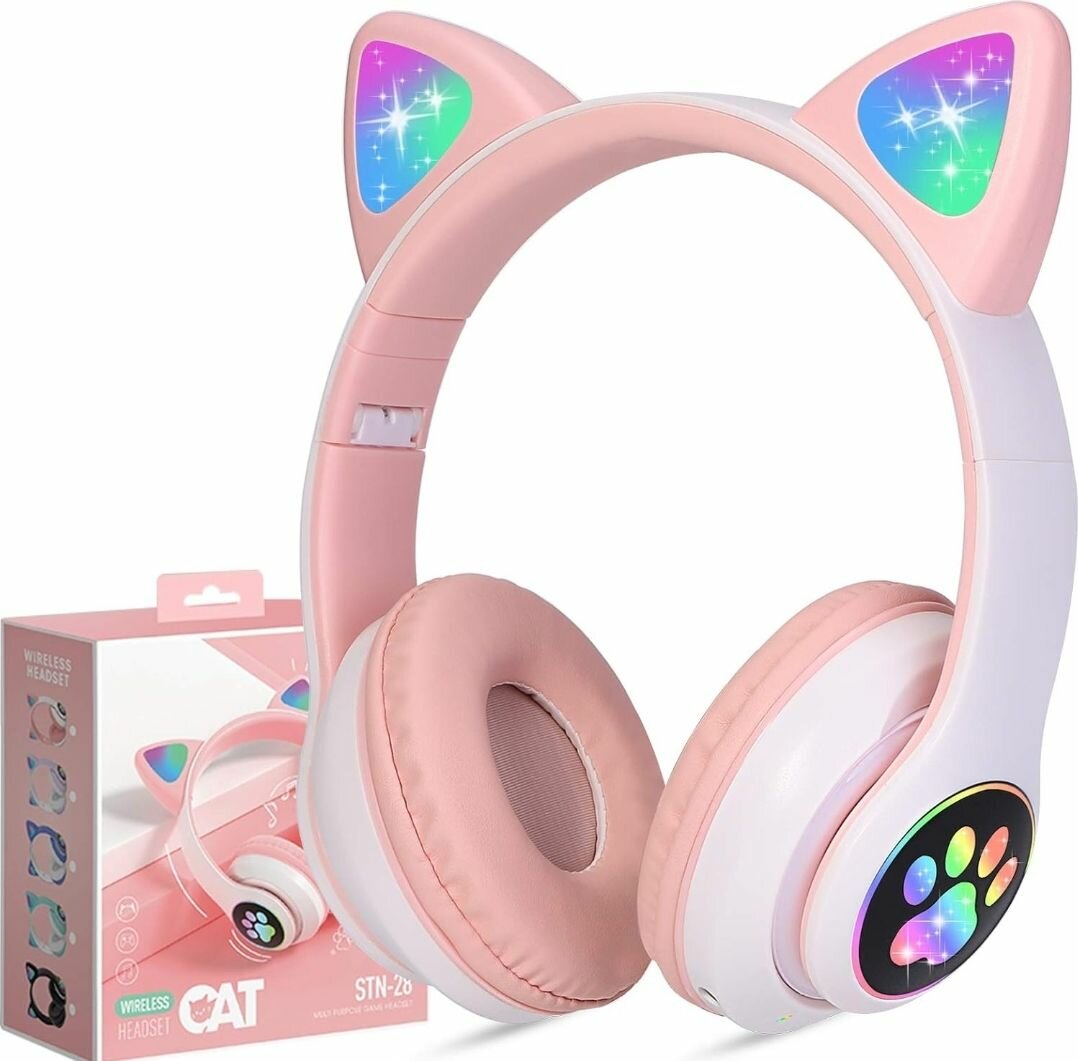 Cat Ear Wireless Bluetooth Headphones - Pink