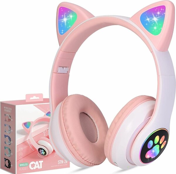 Cat Ear Wireless Bluetooth Headphones - Pink