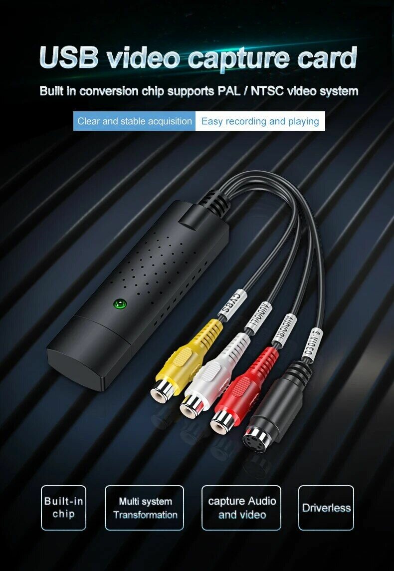 Convertisseur audio vidéo USB 2.0, carte de capture audio,
