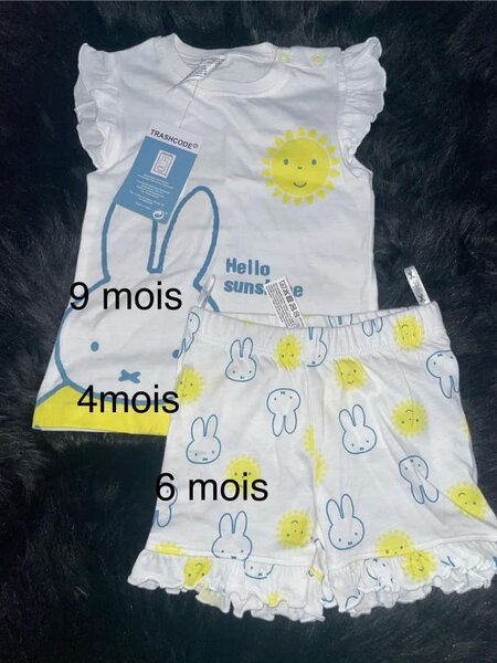 Ensemble t-shirt et short imprimé lapins