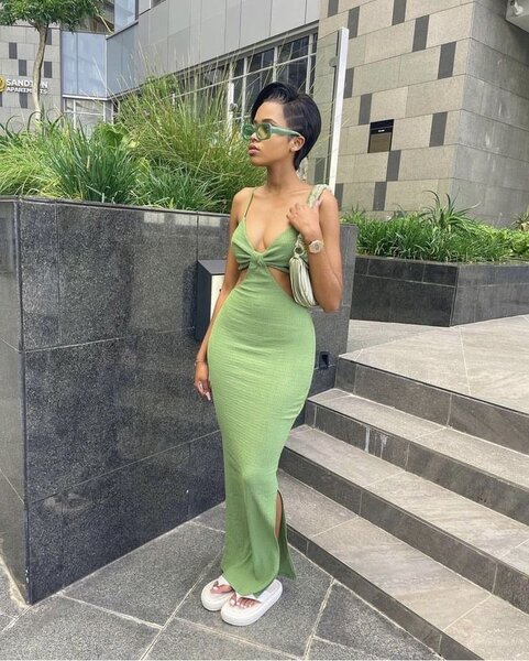 Robe longue plaquer