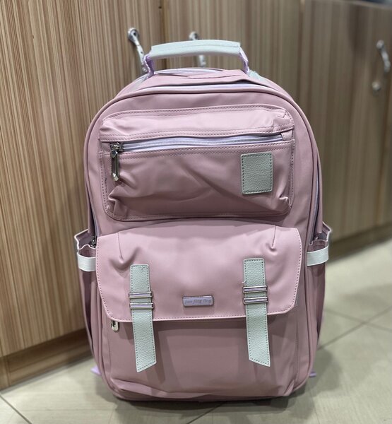 Sac à dos rose multi-poches