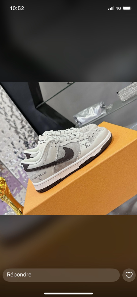 Sneakers en cuir blanc et noir