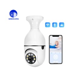 3MP Home Full Color Night Vision Motion Detection Light Bulb Socket CCTV Camera PTZ WIFI Auto Tracking Security Camera