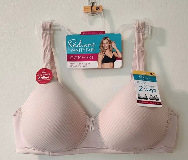 Vanity Fair Raidiant Sheer Full Figure Wirefree Bra Size 34D