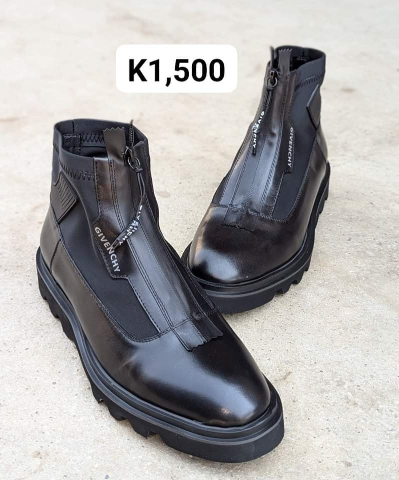 black leather boots