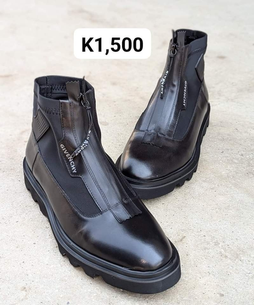 black leather boots