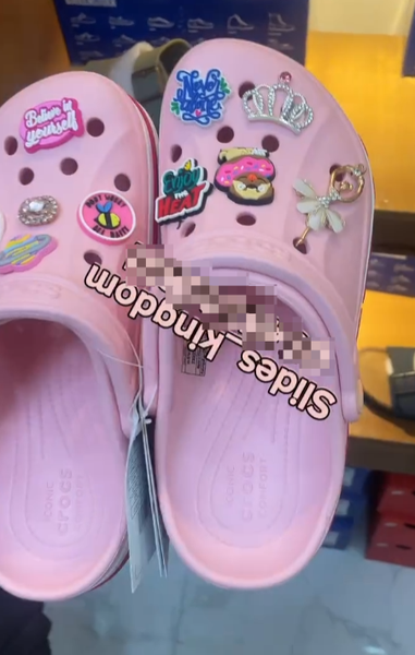 Pink crocs