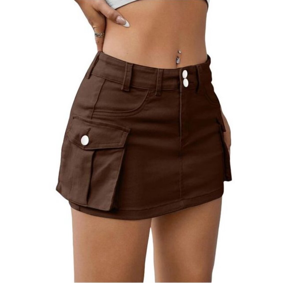 Low Waist Denim Skirts For Women's Solid Color Slim A-Line