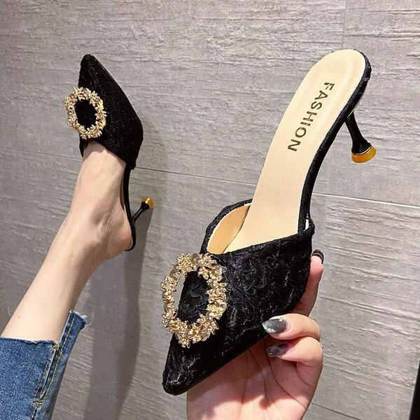 Mules à talon chic