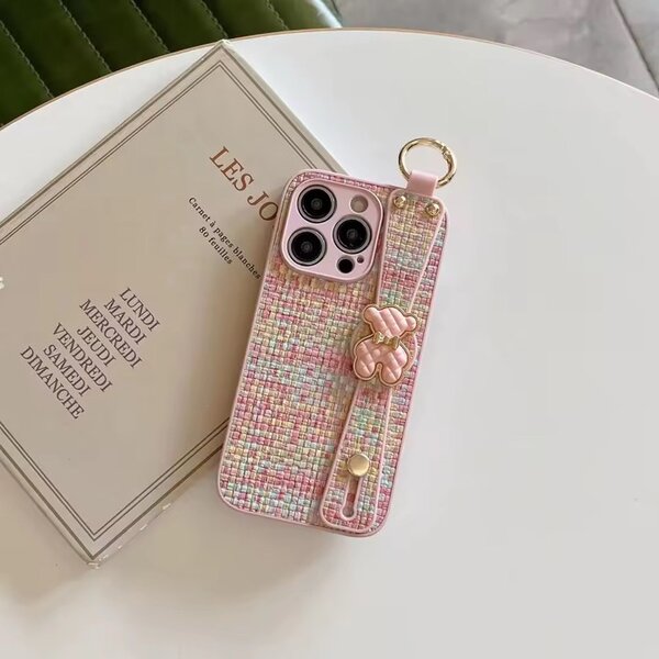 Étui en cuir rose IPhone 12Pro