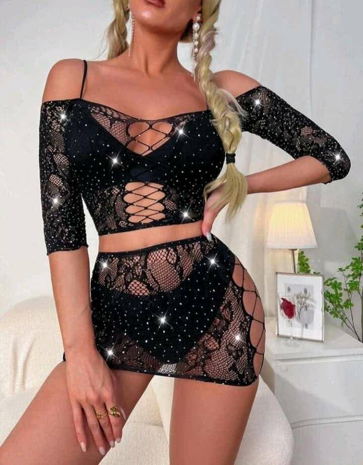 Ensemble sexy en dentelle noir