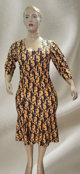 Robe Midi Imprimée Élégante