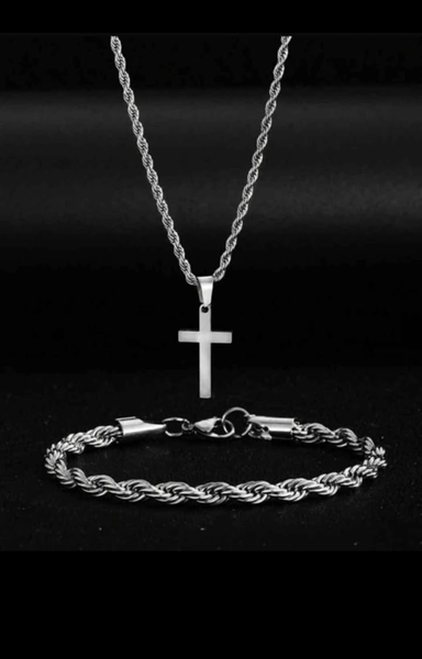 Ensemble Collier et Bracelet Croix