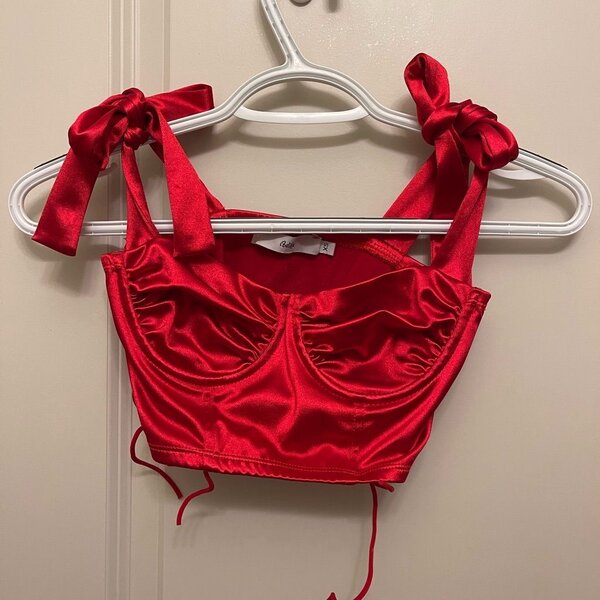Adika tops adika velvet red corset top