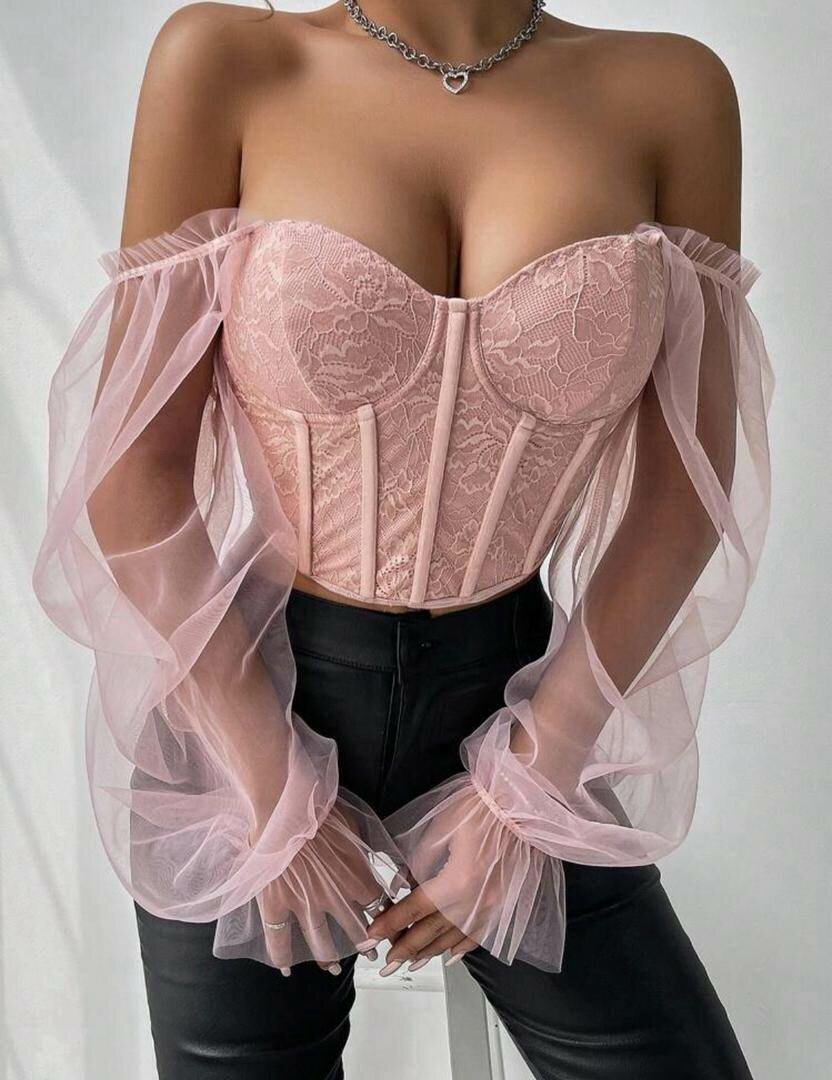Corset Transparent en Dentelle