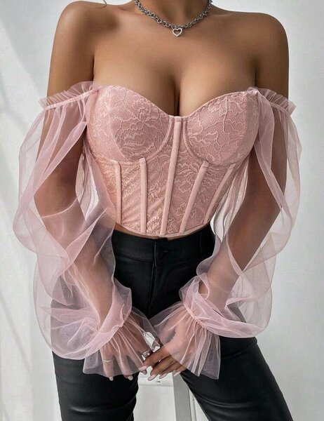 Corset Transparent en Dentelle
