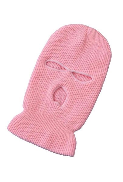 Cagoule à 3 trous, double tricot, bonnet masque de ski