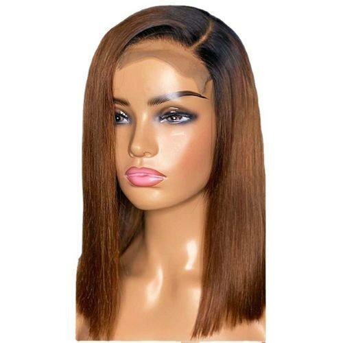 Perruque Courte Pour Femmes Naturelle Marron Avec Closure