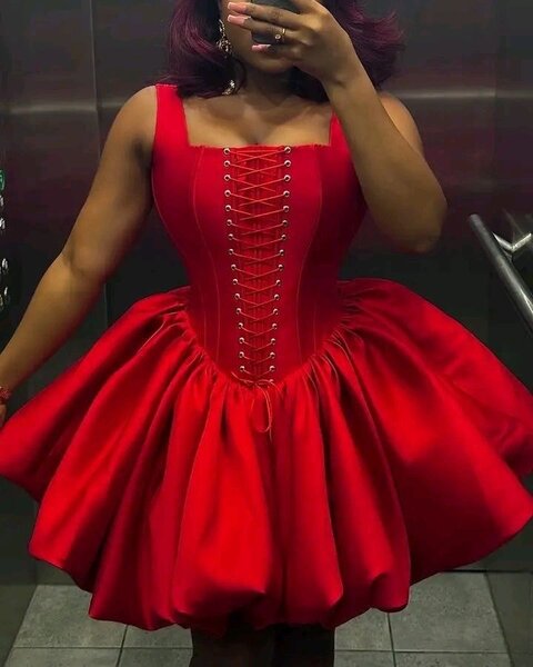 Robe rouge corset femme