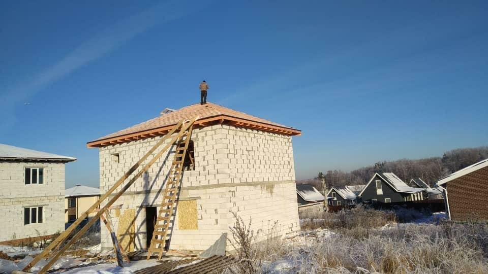 полутораэтажный дом из газобетона, дома из газоблока, дома из газобетона, дом из пеноблоков, пеноблок дом