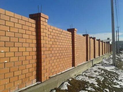 забор из кирпича, кирпичные заборы, забор из облицовочного кирпича, забор из красного кирпича, забор с кирпича