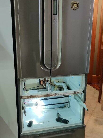 холодильник тошиба, холодильник toshiba, toshiba gr-l42fr, холодильник, бытовая техника