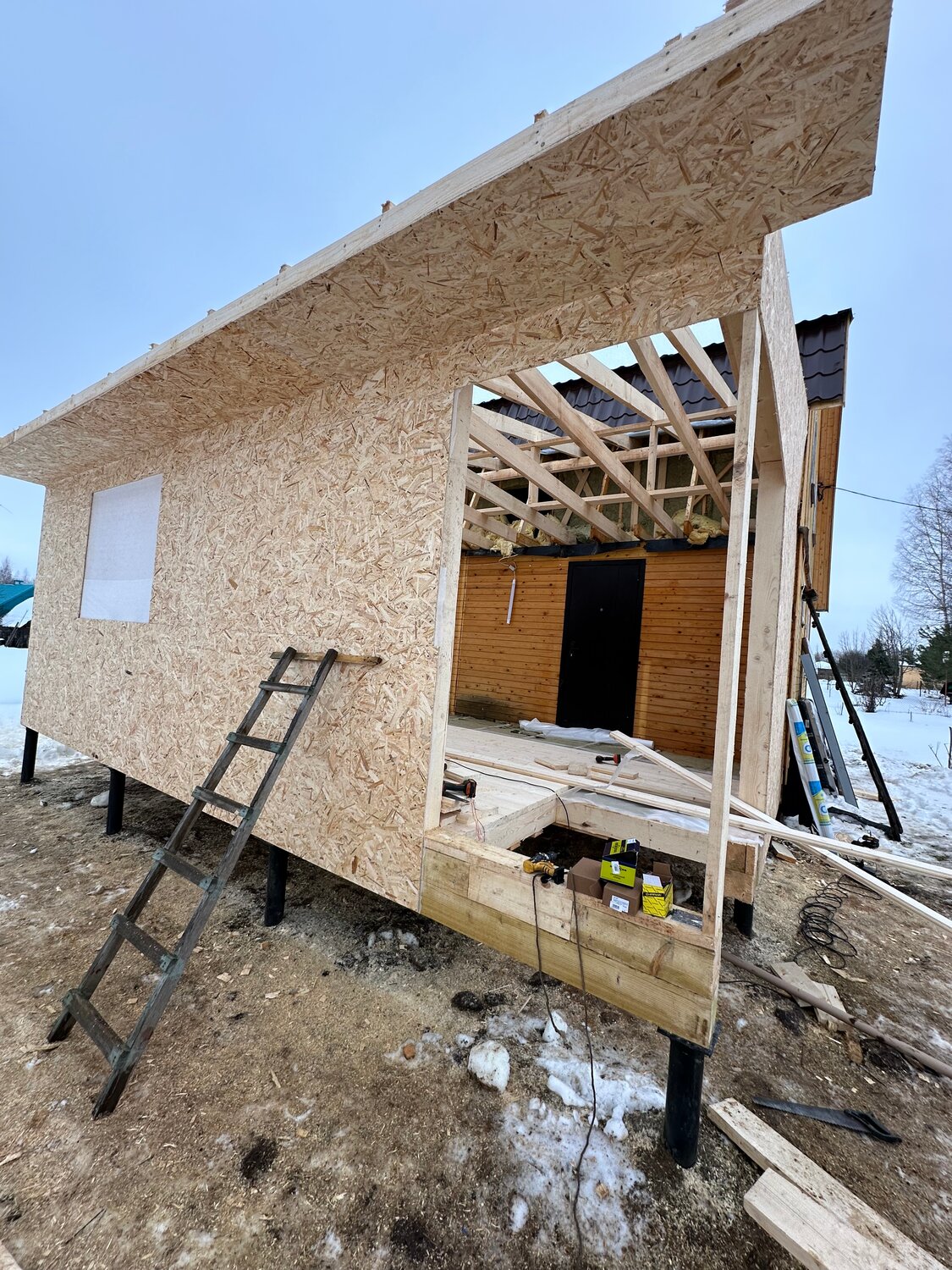 строительство дома из сип панелей, дома из сип панелей, одноэтажный дом из сип панелей, домик 6х3 из сип панелей, домокомплект из сип панелей