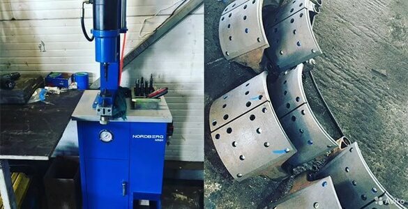 наклепка тормозных колодок для грузовиков, проточка тормозных барабанов, тормозная колодка, проточка колодок маз, накладки на тормозные колодки