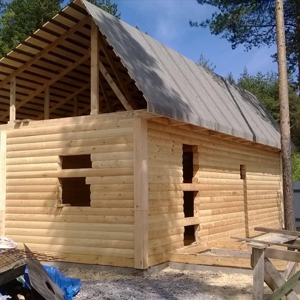 строительство дома из бруса, дома из бруса, баня из бруса, баня 4х6 из бруса 150х150мм, сруб из бруса