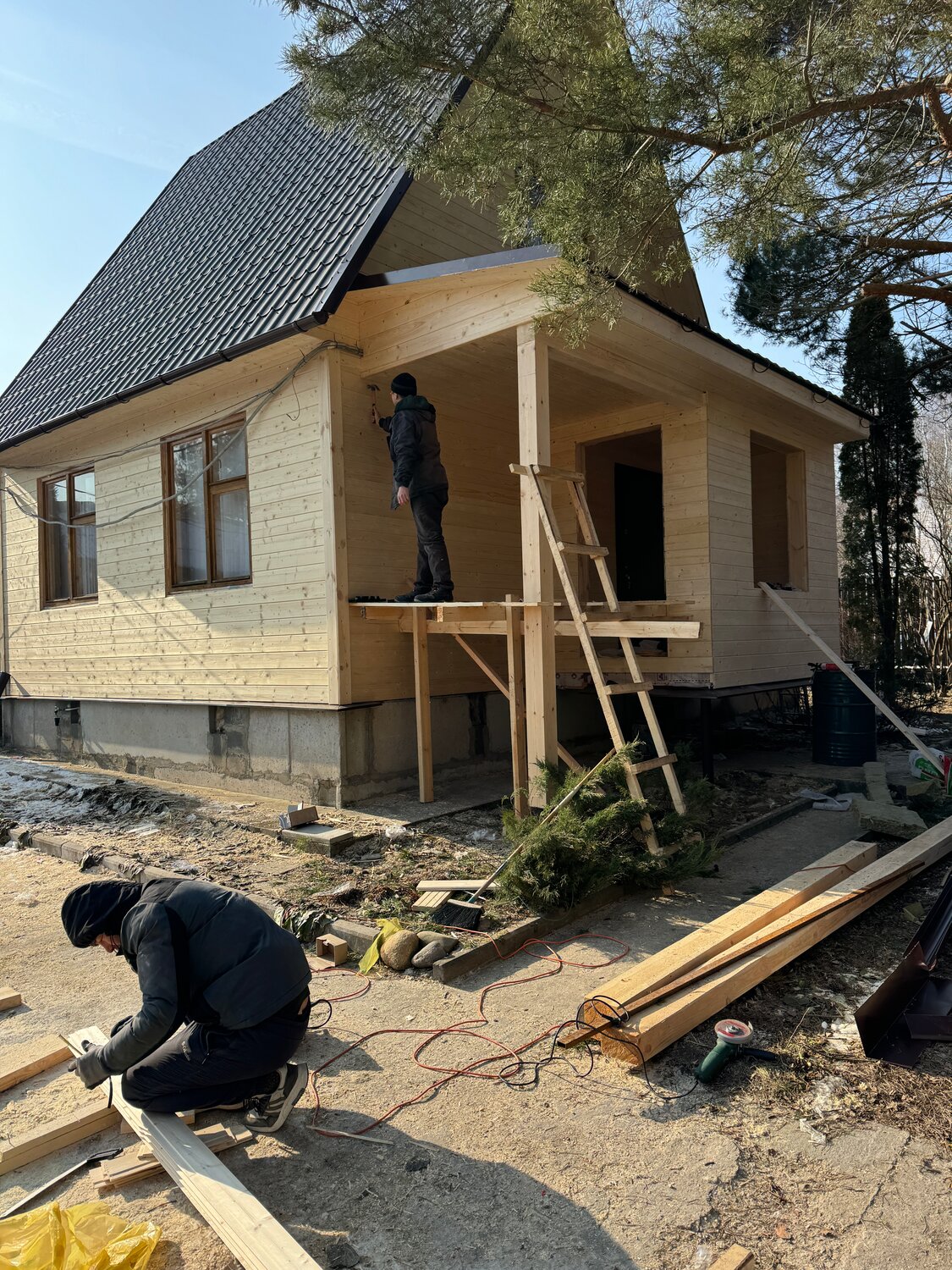 пристройка к дому из бруса под ключ, строительство дачных домов, каркасный дом 6 на 6, пристрой к дому из бруса, пристрой к деревянному дому из бруса