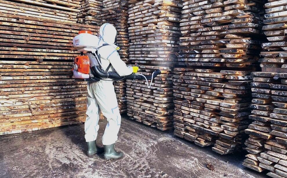 фумигация древесины, фумигация фосфином, фумигация деревянной тары на экспорт, обработка древесины, фумигация тары