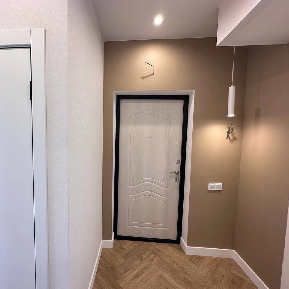 интерьер комнаты, квартир, белая входная дверь в интерьере, недвижимость в, 1 комнатные квартиры