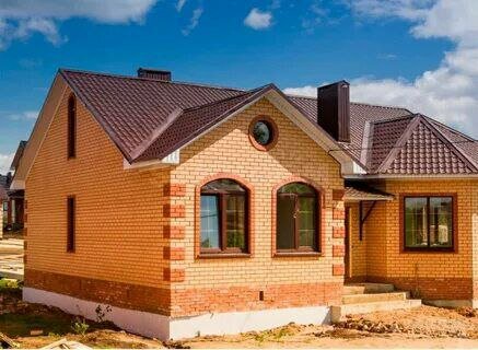 нагаево коттеджный поселок, дом из кирпича, одноэтажный дом из облицовочного кирпича, одноэтажные кирпичные дома, одноэтажные дома из кирпича