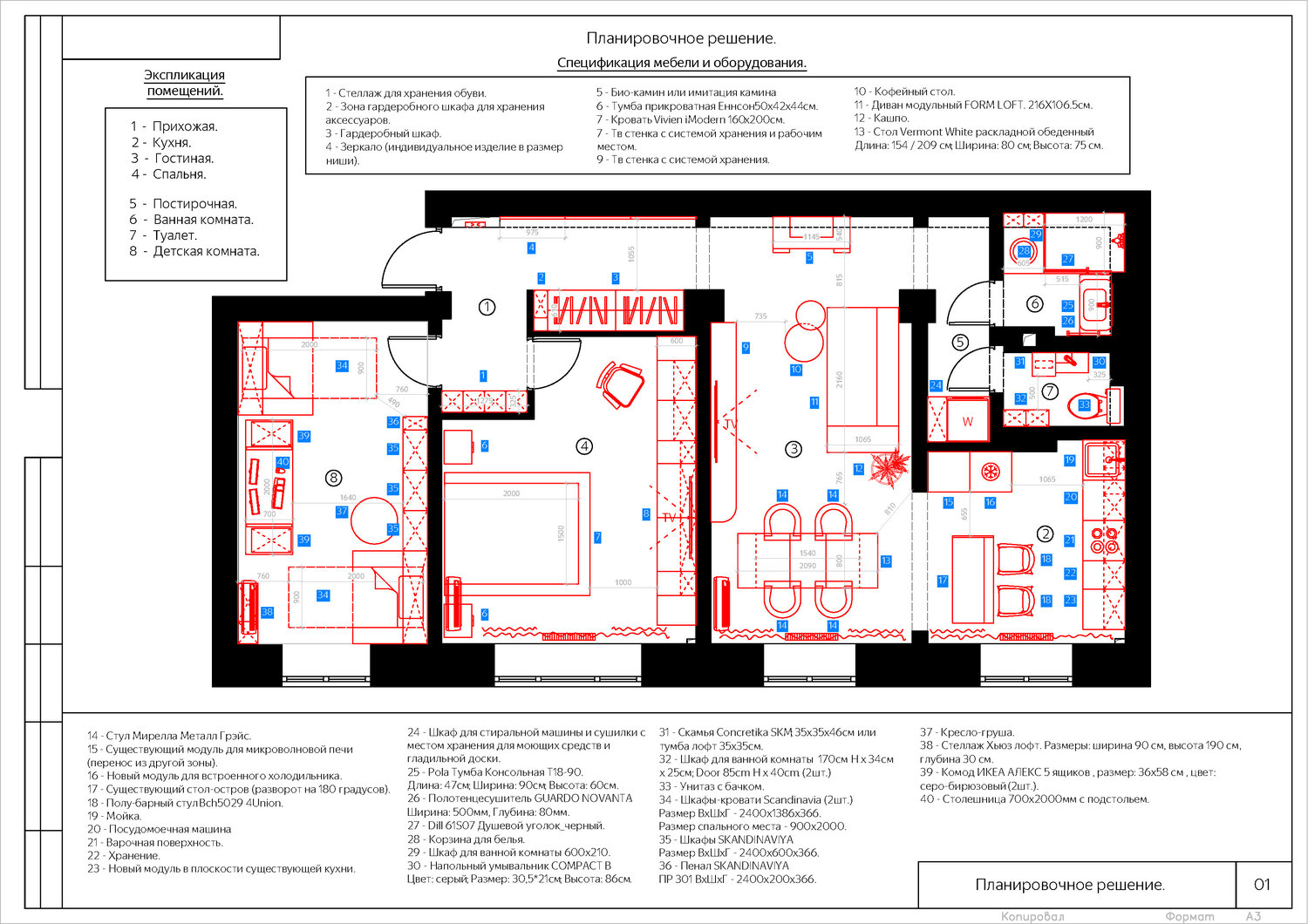 3d визуализация квартиры в скандинавском стиле.
