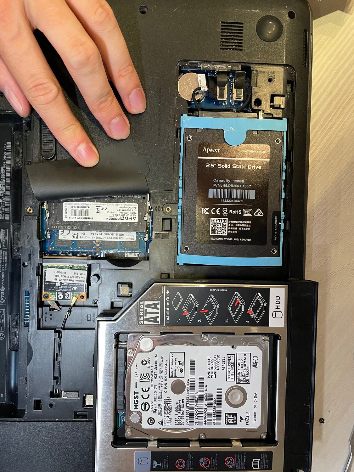 жёсткий диск для ноутбука, апгрейд ноутбука, hp probook 450 g 2, замена hdd на ssd в ноутбуке, ssd на ноутбук